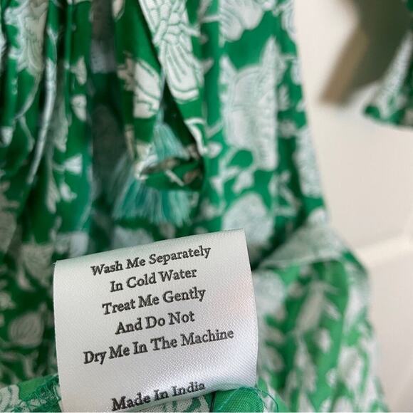 Mille Resort & Travel June Block Floral Print Midi Dress Puff Sleeves NWOT Sz S - Picture 12 of 13